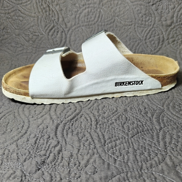 Birkenstock Arizona White Tan Leather  Buckle Women's Slip On Sandals 8 - Picture 5 of 8